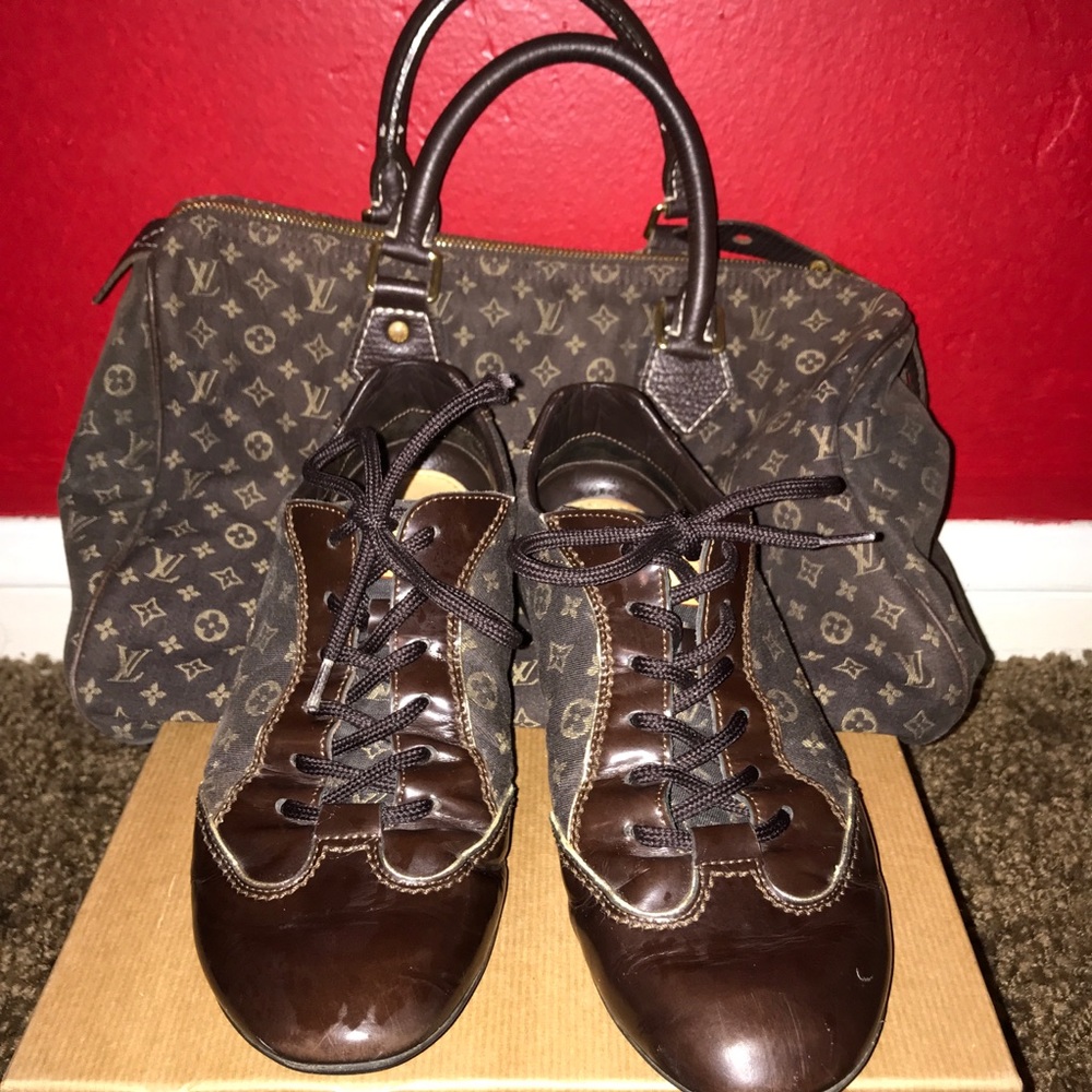 Louis Vuitton Monogram Idylle/Leather Sneakers - Picture 2 of 8
